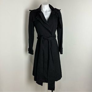 All Saints Vintage Black Wool Trench Coat
